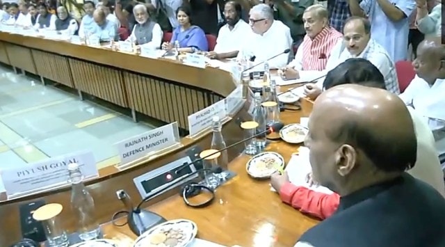 all party meeting, parliament, indian express