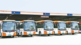 bushardlook2-8col Rajkot buses, Rajkot vehicles, Rajkot green fuel buses, Rajkot, Rajkot Municipal Corporation, Ahmedabad news, Gujarat news, India news, Indian express, Indian express India news, Indian express India