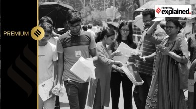 NEET aspirants at an examination centre in Kolkata.