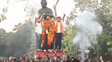 DU students' union election results, delhi university, Delhi University Students Union, delhi university polls, ABVP, Akhil Bharatiya Vidyarthi Parishad (ABVP), India news, Indian express, Indian express India news, Indian express India