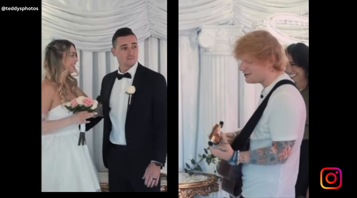 Ed Sheeran crashes a wedding in Las Vegas, plays an unreleased song for the lucky couple | Trending News