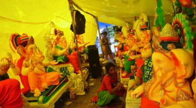 Ganesh Utsav celebrations, ganesh festivities, ganesh festival week, 50-feet-tall statue of Ganesh, construction of Ganesha statue, inidna express news
