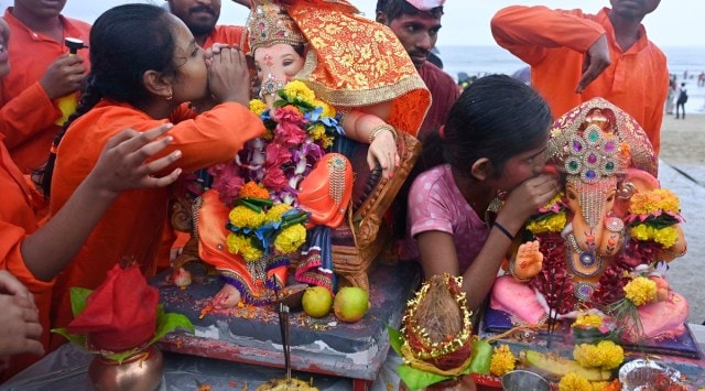 Ganesh chaturthi Idol immersions, Idol immersions in artificial lakes, xartificial lakes Idol immersions increase, Ganeshotsav, BMC data on idol immersion, Brihanmumbai Municipal Corporation, indian express news