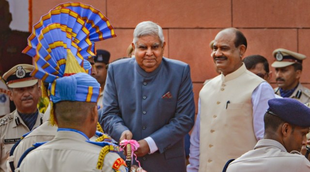 jagdeep dhankhar new parliament building flag hoisting