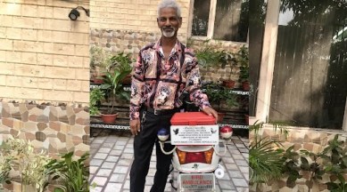 Manjit Singh, chandigarg birds, bird ambulance on a bicycle, One man, one mission, save chandigarh birds, indian express news