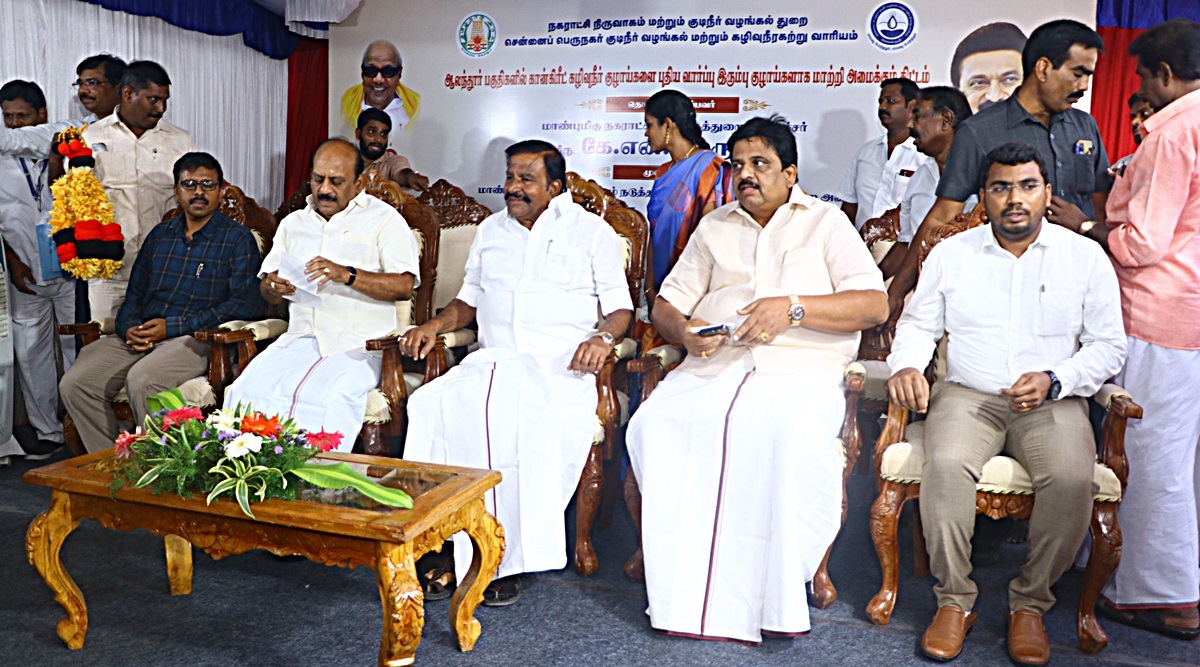 KN Nehru, chennai, water supply, drainage project, indian express