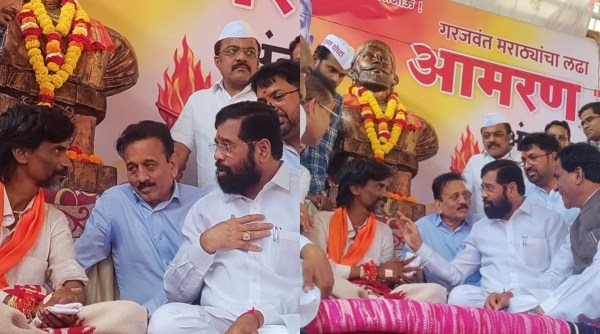 Maratha activist Manoj Jarange Patil broke his fast on Thursday after talks with Chief Minister Eknath Shinde (Twitter/@CMOMaharashtra)