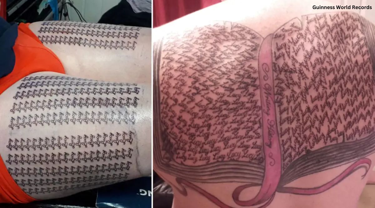 I love that I'm literally wearing my record': UK dad gets 667 tattoos of  daughter's name, makes world record | Trending News - The Indian Express