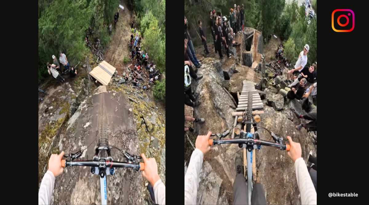 mountain biking stunt