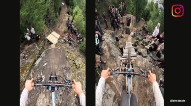 mountain biking stunt