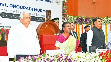 Droupadi Murmu, President Droupadi Murmu, Rushikesh Patel, National e-Vidhan Application (NeVA), Bhupendra Patel, India news, Indian express, Indian express India news, Indian express India