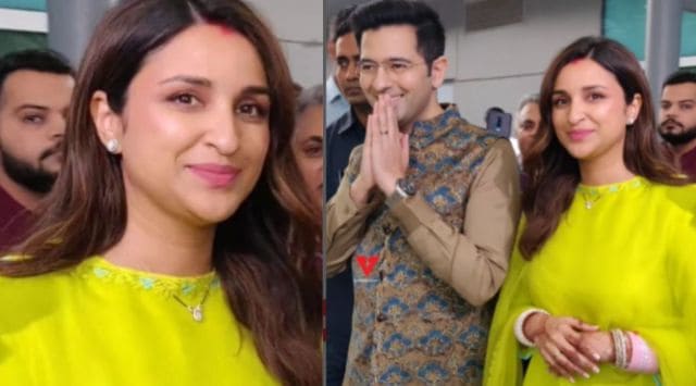 Newlyweds Parineeti Chopra and Raghav Chadha arrive in Delhi ahead of ...