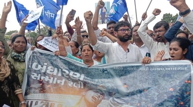 Jignesh Mevani, Protest against Bibek Debroy article, President, Republic of Bharat, Ahmedabad Collector, new Constitution call, Economic Advisory Council, Bandharan Sanman Rally, indian express news