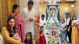 ram charan celebrates Ganesh Chaturthi with family.