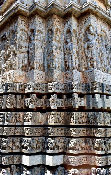 An intricately carved wall at the Hoysaleswara Temple. Picture: Unsplash