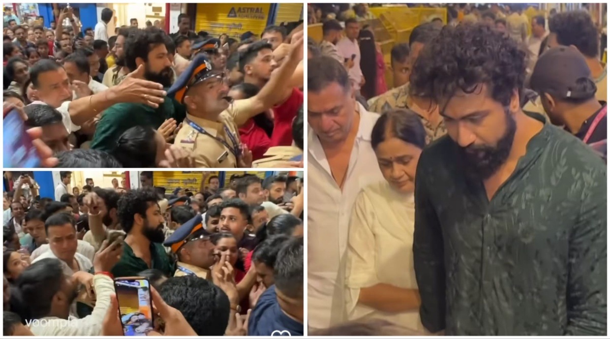 Vicky Kaushal holds mom’s hands as they brave massive crowd at ...