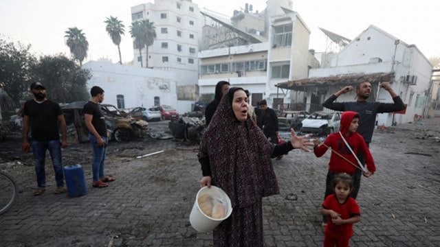 Aftermath of hospital blast in Gaza City