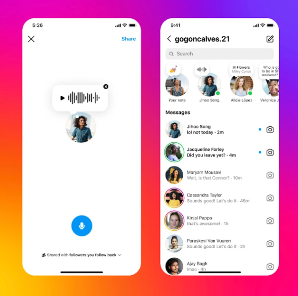 How audio notes will work on Instagram 