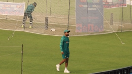 Pakistan cricket team captain Babar Azam during a practice session ahead of the Pakistan vs Bangladesh Cricket World Cup match at Kolkata's Eden Gardens. Express photo by Partha Paul.