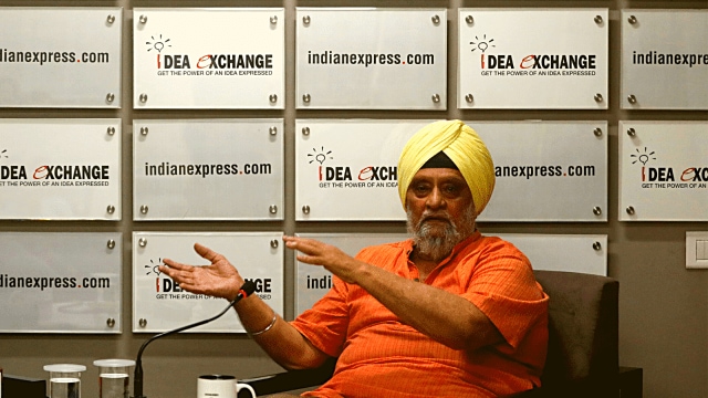 Former Indian Cricket Captain, Bishan Singh Bedi at Idea Exchnage in Noida Office, on Friday, August 30, 2019. Express photo by Abhinav Saha