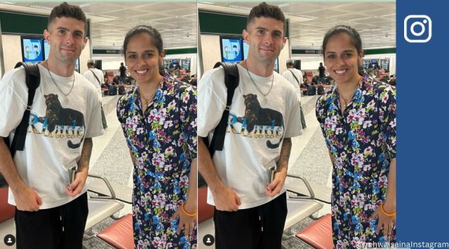 Badminton star Saina Nehwal bumps into famous footballer, shares photo ...