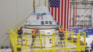 Boeing's Starliner spacecraft at NASA base