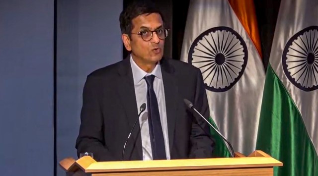 same-sex marriage case, vote of conscience, CJI chandrachud, verdict in same-sex marriage, CJI lecture at US university, sc same-sex marriage ruling, Society for Democratic Rights, indian express news