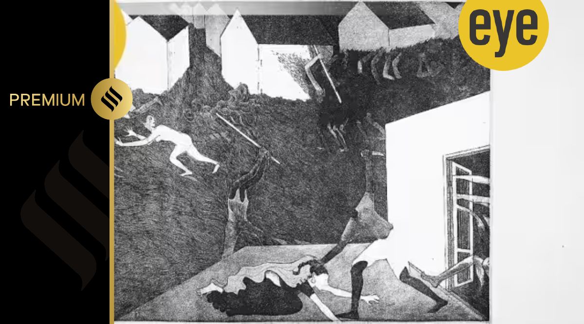 Gulammohammed Sheikh’s Still Life with Landscape (Days of the Dagger) (Credit: Art Heritage)