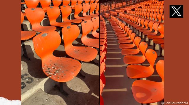 ICC World Cup 2023 Man shares video of ‘dirty seats’ during England-New Zealand match in Ahmedabad