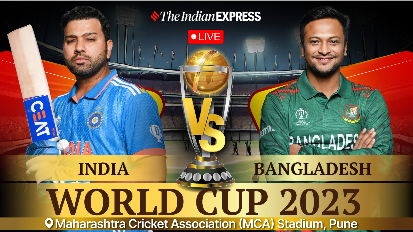 India vs Bangladesh Live Score, World Cup 2023 Rohit Sharma and Co
