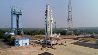 The launch vehicle for the Gaganyaan TV-D1 Test Flight at Satish Dhawan Space Centre in Sriharikota