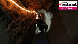 A smugglers tunnel in southern Gaza. A smugglers tunnel in southern Gaza.