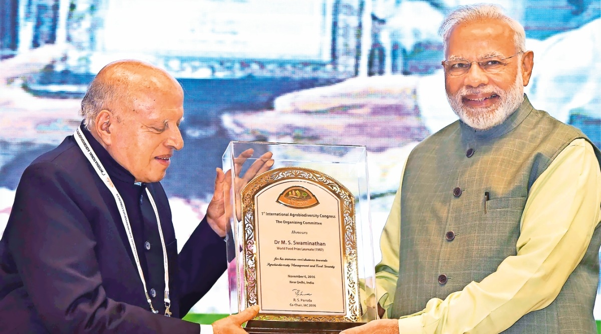 Narendra Modi, MS Swaminathan, M S Swaminathan, Modi's tribute to Prof M S Swaminathan, India news, Indian express, Indian express India news, Indian express India