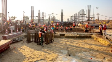 Jewar Airport constriction status report, Noida mega project detail, passenger terminal buildings, electrical substations, civil engineer Harpal Singh, Zurich Airport International, International Air Transport Association, indian express news