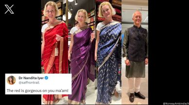 Norway Ambassador to India goes to buy her first saree for Diwali