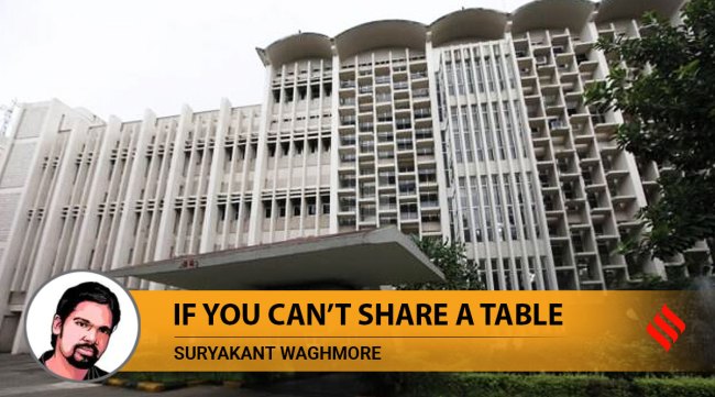iit bombay, vegetarian tables, iit bombay mess, iit bombay vegetarian tables mess, vegetarian diet, iit bombay casteism, caste discrimination, segregation, indian express news, indian express