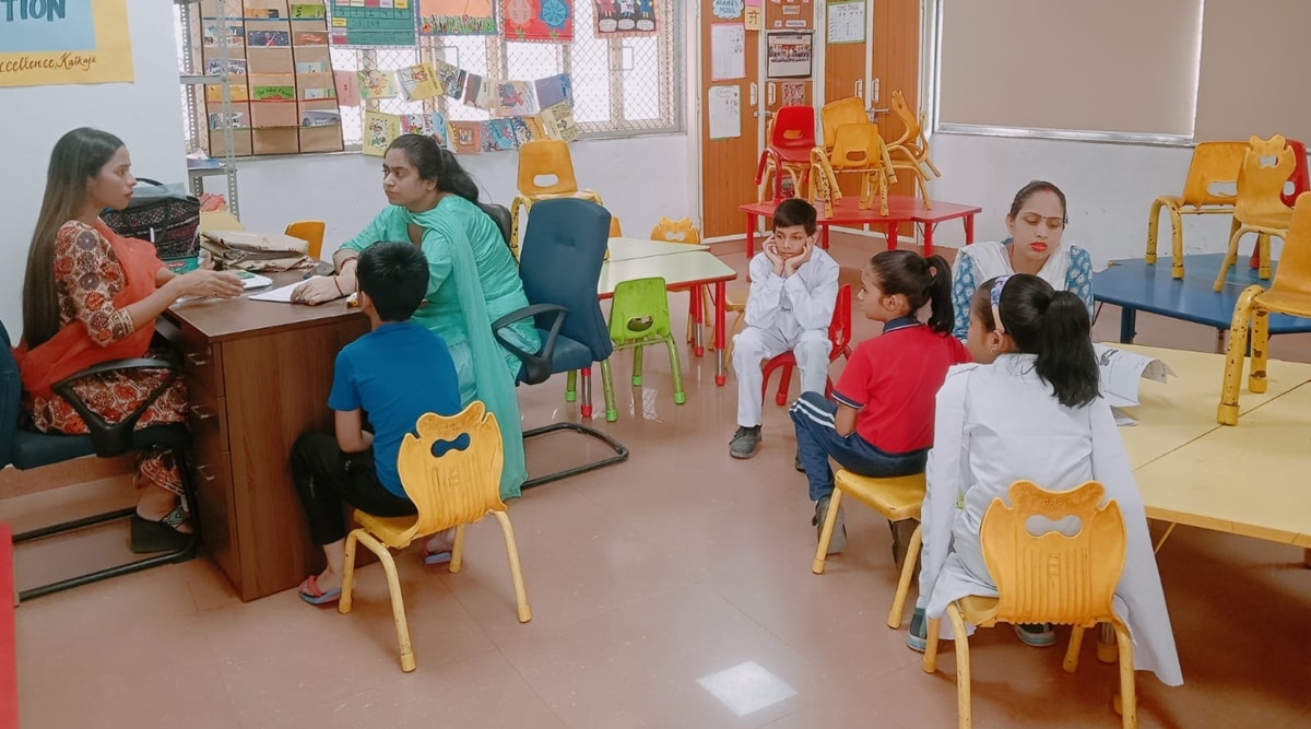 A child not eating well, another who wants to play: Teachers & parents touch base at mega PTM | Delhi News - The Indian Express