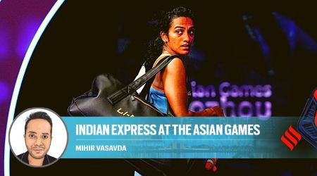 India’s PV Sindhu leaves after losing the Women's Singles quarterfinal badminton match against China's He Bingjiao at the 19th Asian Games, in Hangzhou, China, Thursday, Oct. 5, 2023. (PTI Photo)