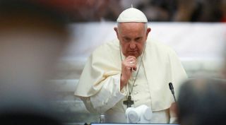 Pope Francis speaks during the First General Congregation of the Synod at the Paul VI Hall at the Vatican, October 4, 2023