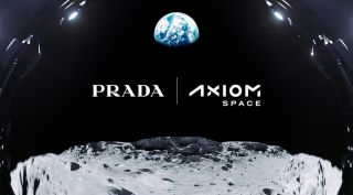 The logos of Prada and Axiom Space