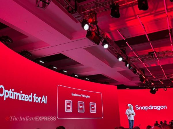 Cristiano Amon, CEO of Qualcomm, speaking during the opening day of the Snapdragon Summit on Tuesday. 