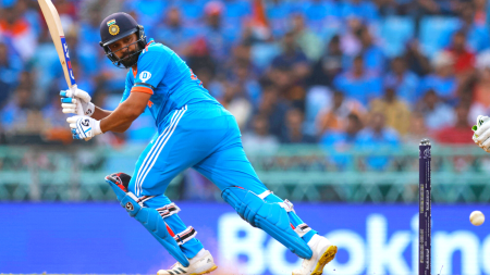 World Cup 2023: India's Rohit Sharma in action. REUTERS