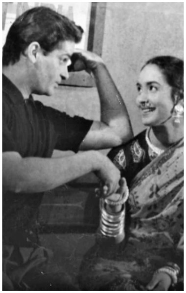 Shammi Kapoor with Nutan in a still from Basant (1960).