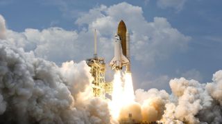 Space shuttle launching