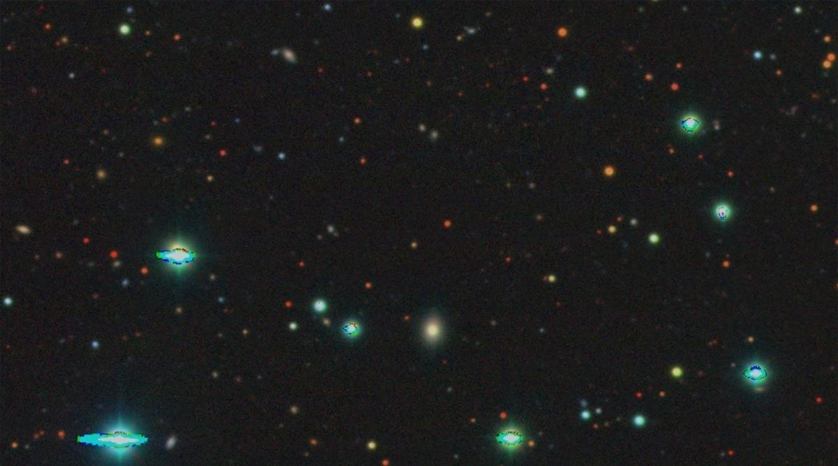 Deepfield image showing stars in a galaxy where a supernova was discovered by AI