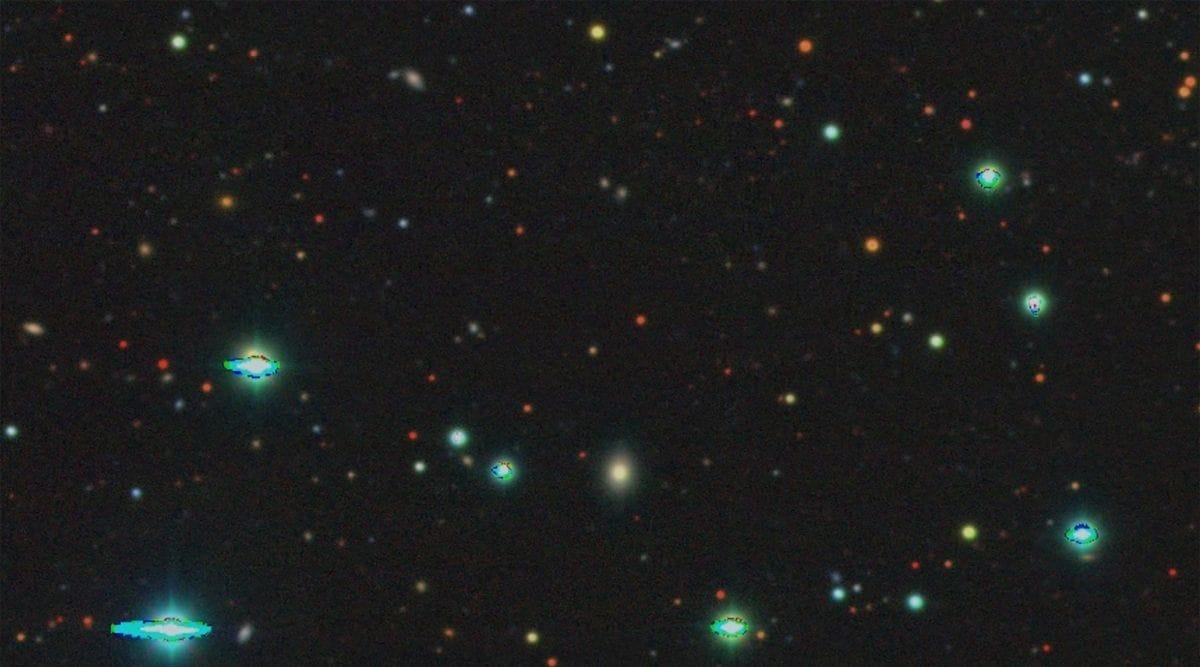 Deepfield image showing stars in a galaxy where a supernova was discovered by AI