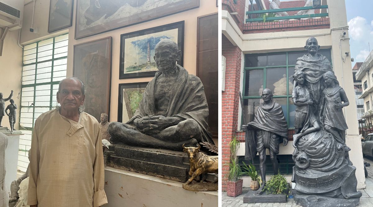 A statue of Gandhi by Ram Sutar. 