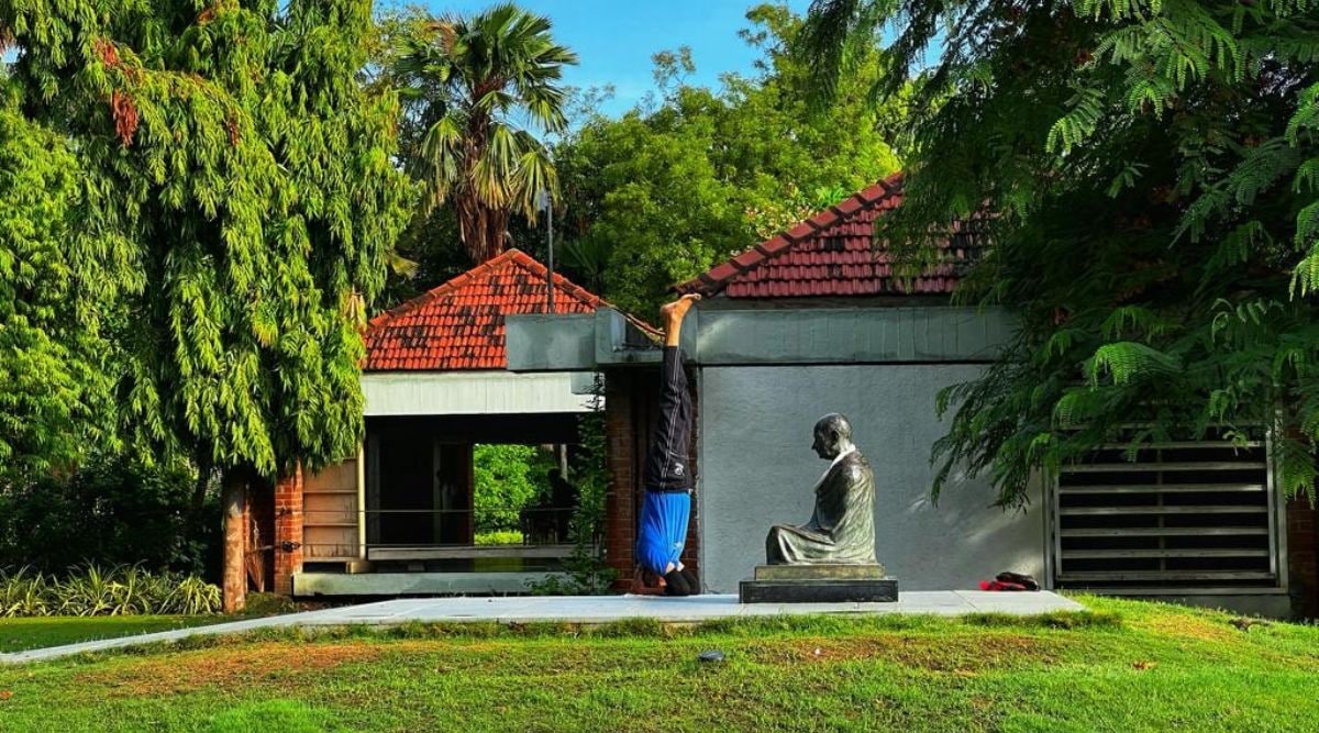  The statue of the Mahatma at Gandhi Ashram in Sabarmati, Gujarat. Nandagopal Rajan