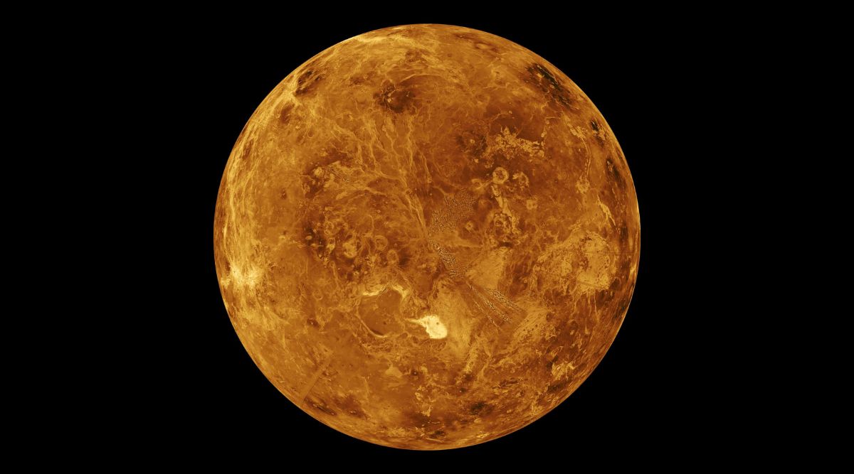The northern hemisphere of Venus as seen by NASA's Magellan spacecraft.