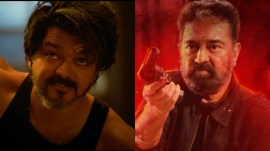 Vijay in Leo (L) and Kamal Haasan in Vikram. (R)